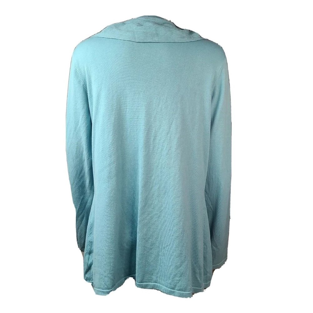Charter Club Cardigan Sweater Womens 1X Solid All Blue Long Sleeve Open Front - Picture 3 of 6